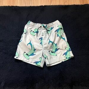 Tea Collection Blue Swim Trunks with Shark Design